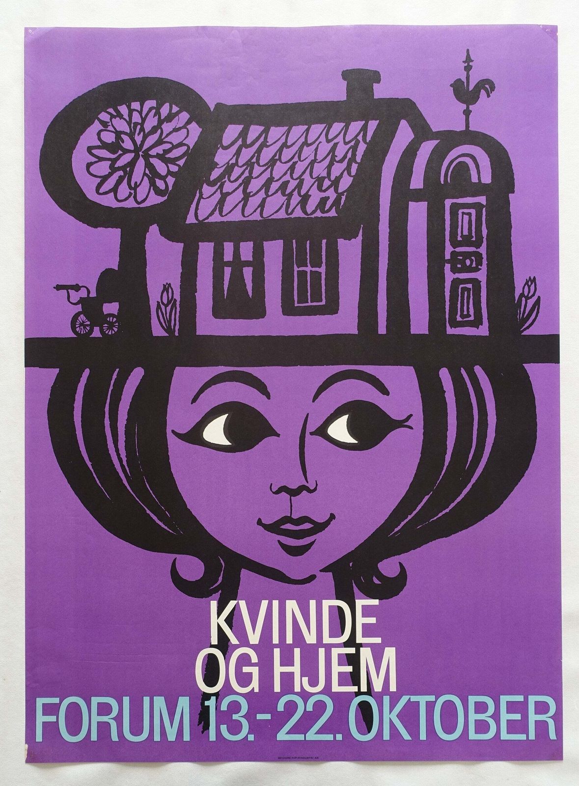 1960s Woman & Home Forum Copenhagen Exhibition   Original Vintage Poster photo furniture