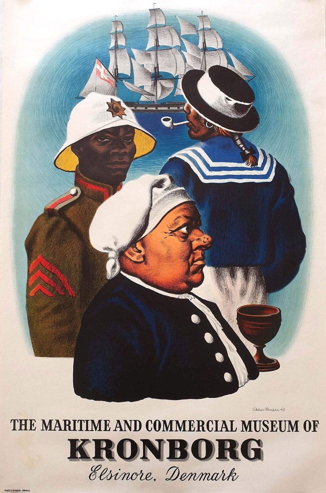 1948 Maritiem En Handelsmuseum In Kronborg – Vintage Poster