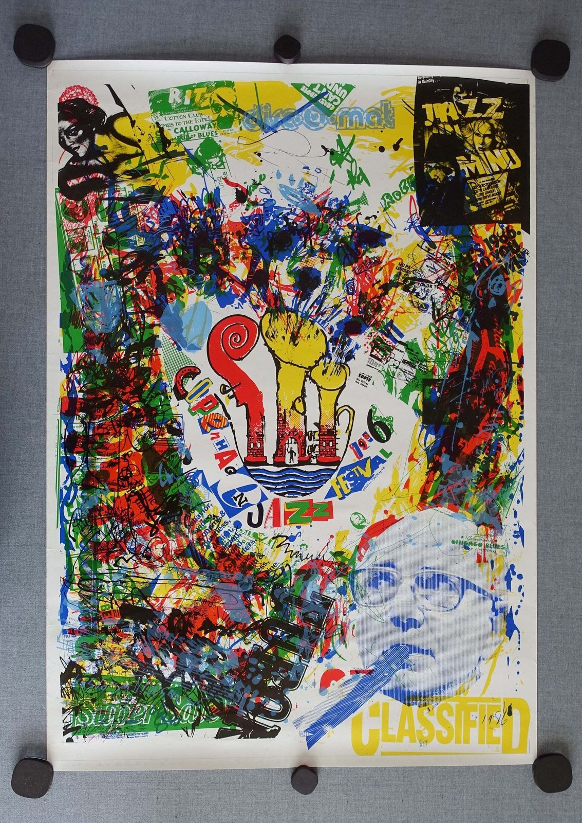 1986 Copenhagen Jazz Festival   Original Vintage Poster photo furniture