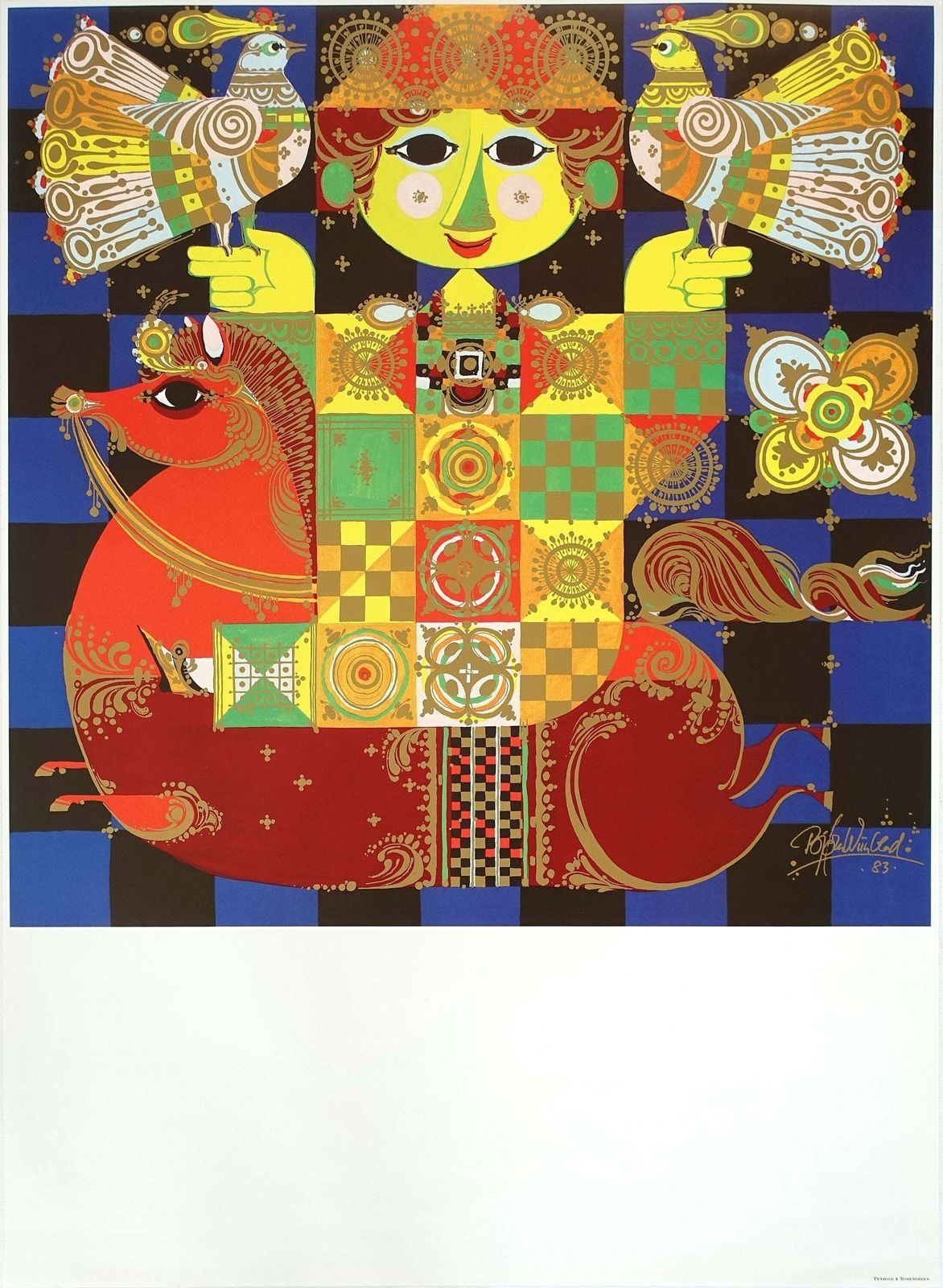 1983 Bjørn Wiinblad's House   Original Vintage Poster