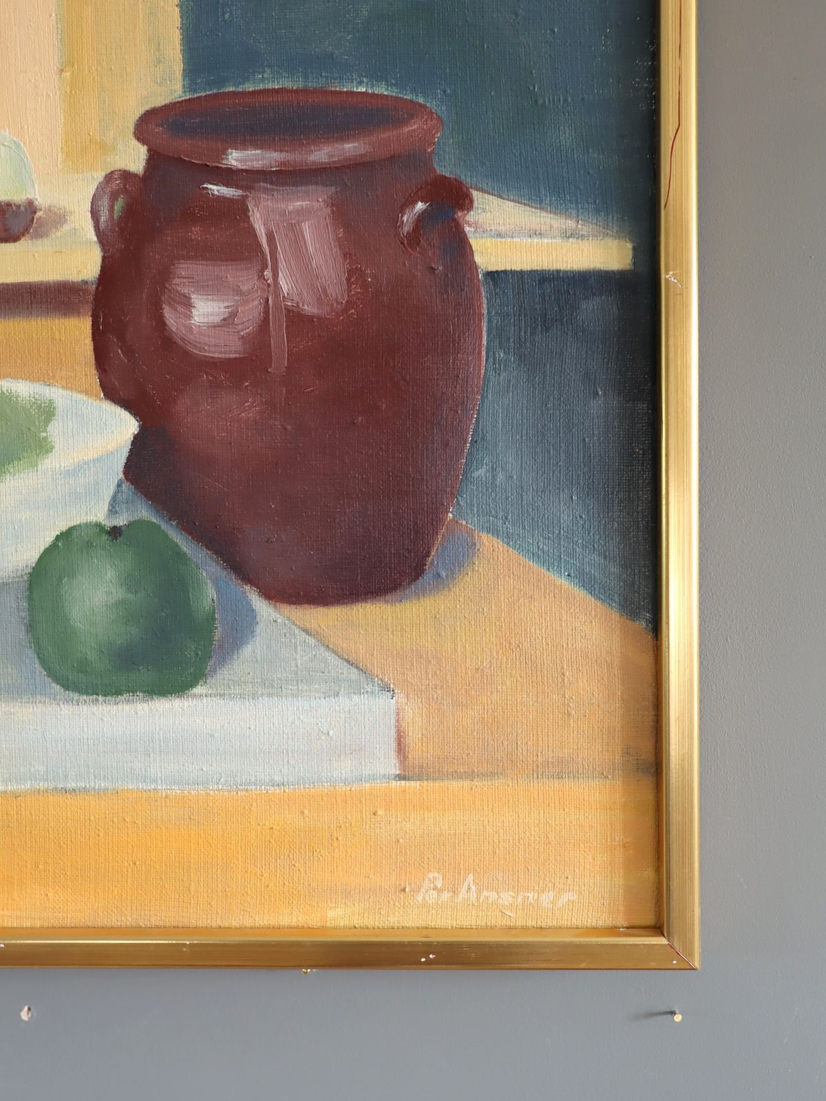 Still Life With Green Bottles, Oil Painting photo 490.0