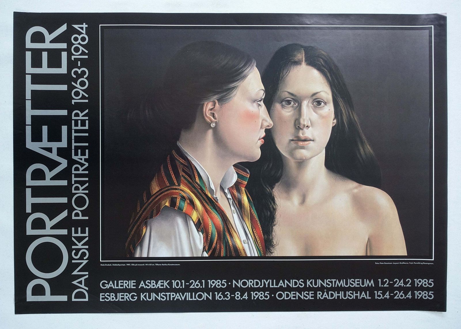 1984 Danish Portriat Paintings 1963 84   Original Vintage Poster photo furniture