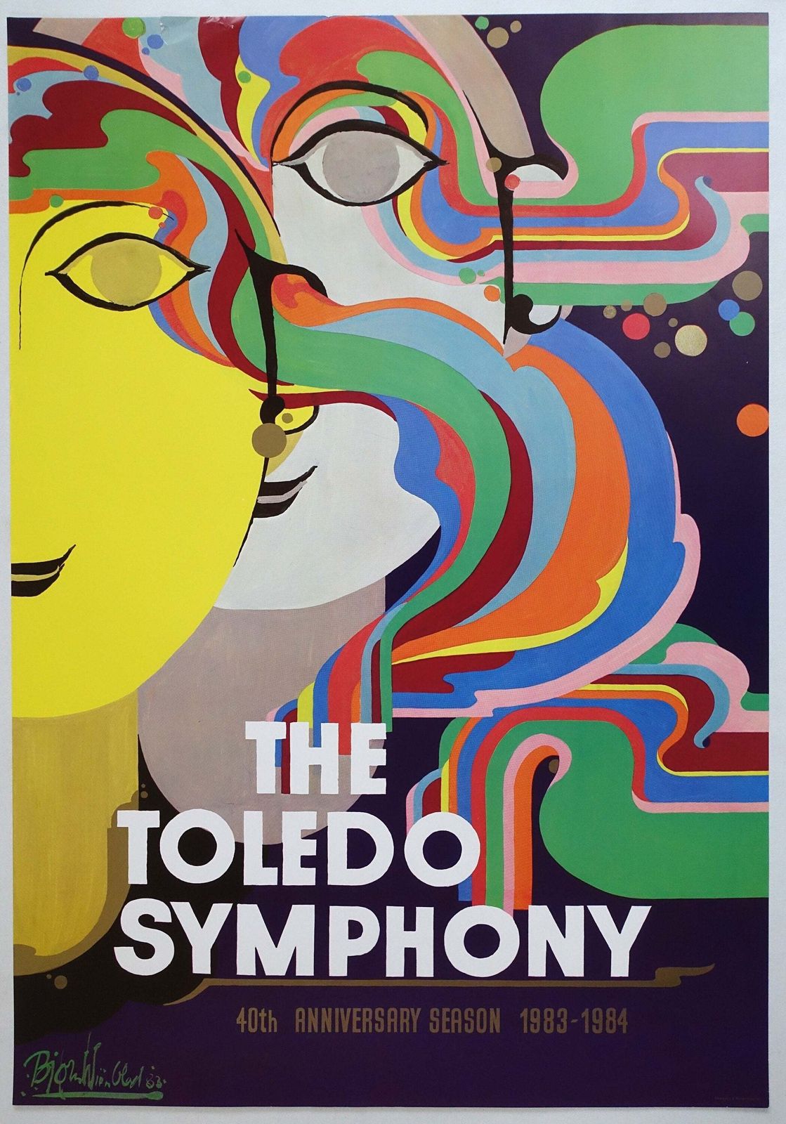 1983 Wiinblad's "The Toledo Symphony"   Original Vintage Poster photo furniture