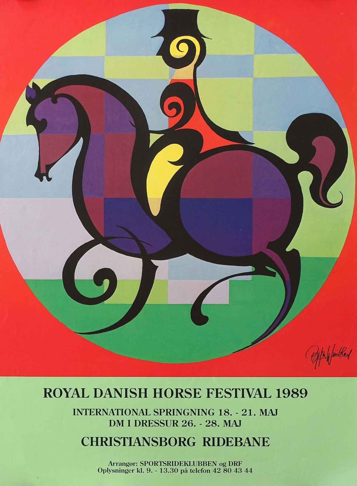 1985 Wiinblad's European Championship In Dressage   Original Vintage Poster