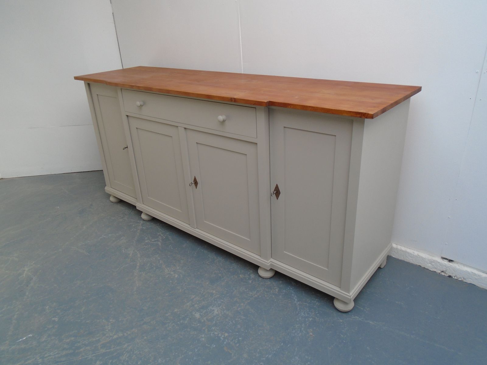 A Fantastically Painted Putty Reclaimed Pine Dresser Base / Tv Stand