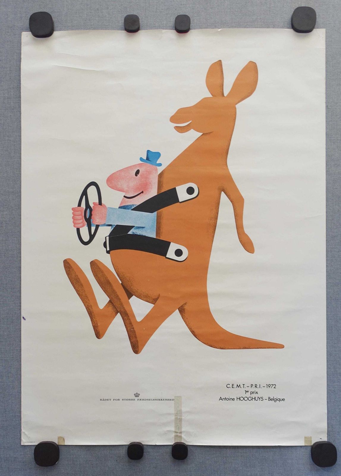 1972 Traffic Campaign Poster   Original Vintage Poster photo furniture