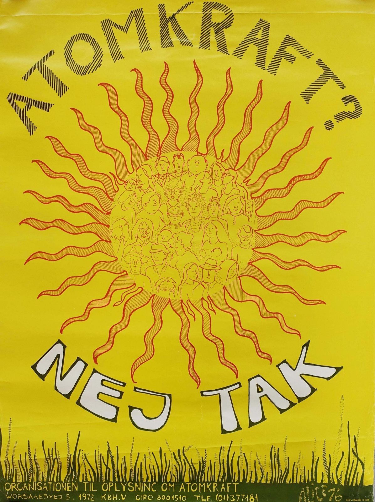 1976 Anti Nuclear Power Campaign Poster   Original Vintage Poster