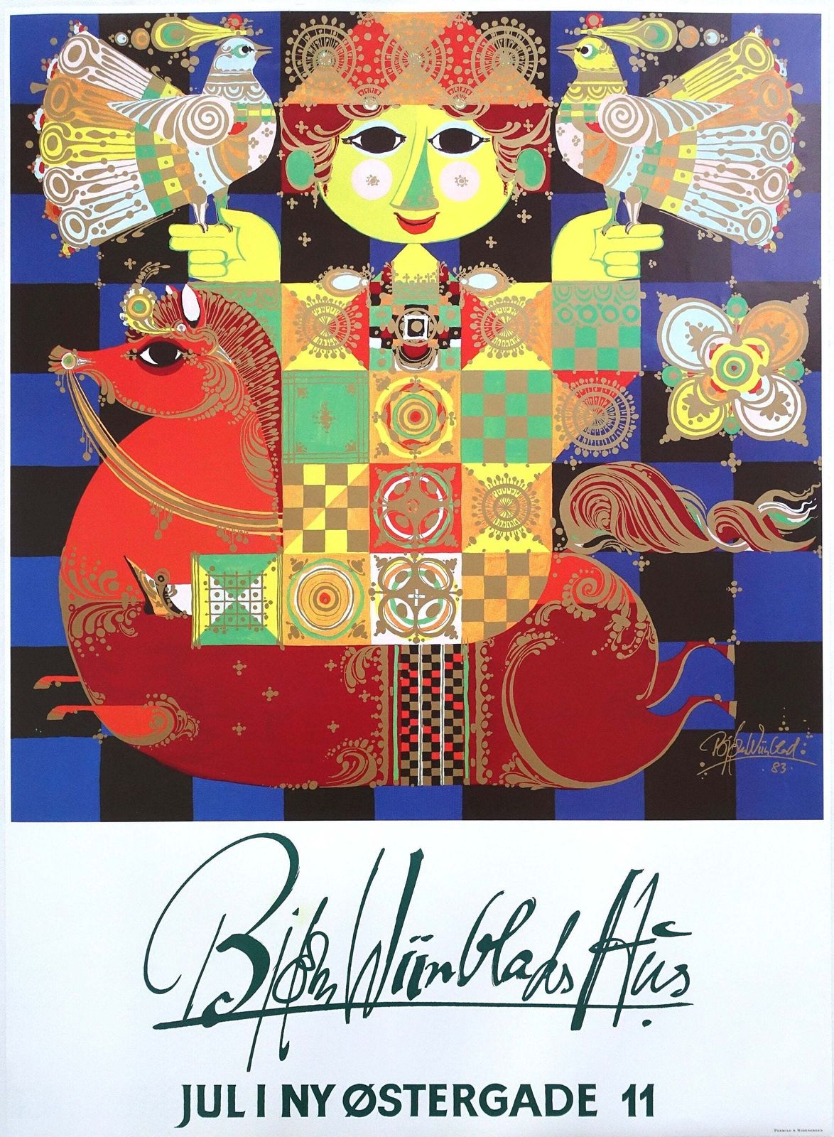1983 Bjørn Wiinblad's House (Text Version)   Original Vintage Poster