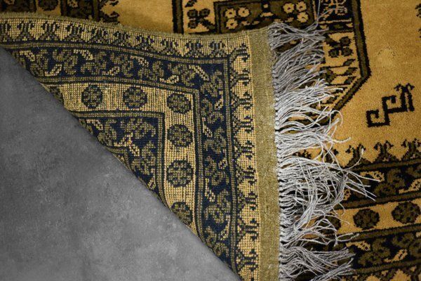 photo furniture Vintage Hand Woven Oriental Afghan Gold Ersari Rug, 1930s