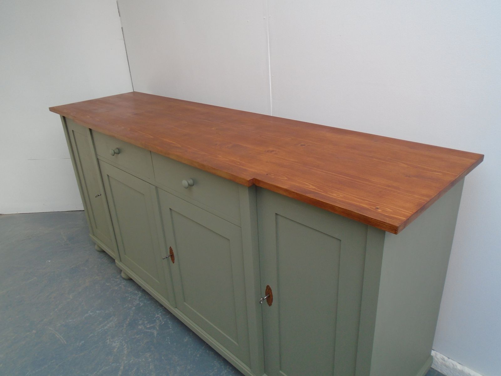 A Fantastically Painted Arcadia Pear Reclaimed Pine Dresser Base photo Furniture