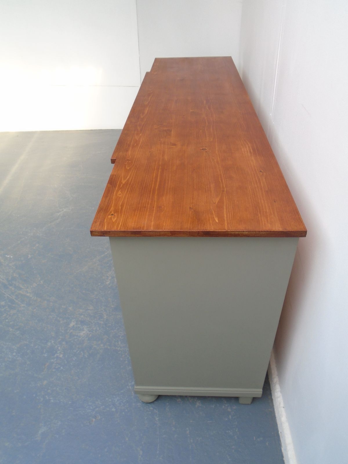 A Fantastically Painted Arcadia Pear Reclaimed Pine Dresser Base photo vintage