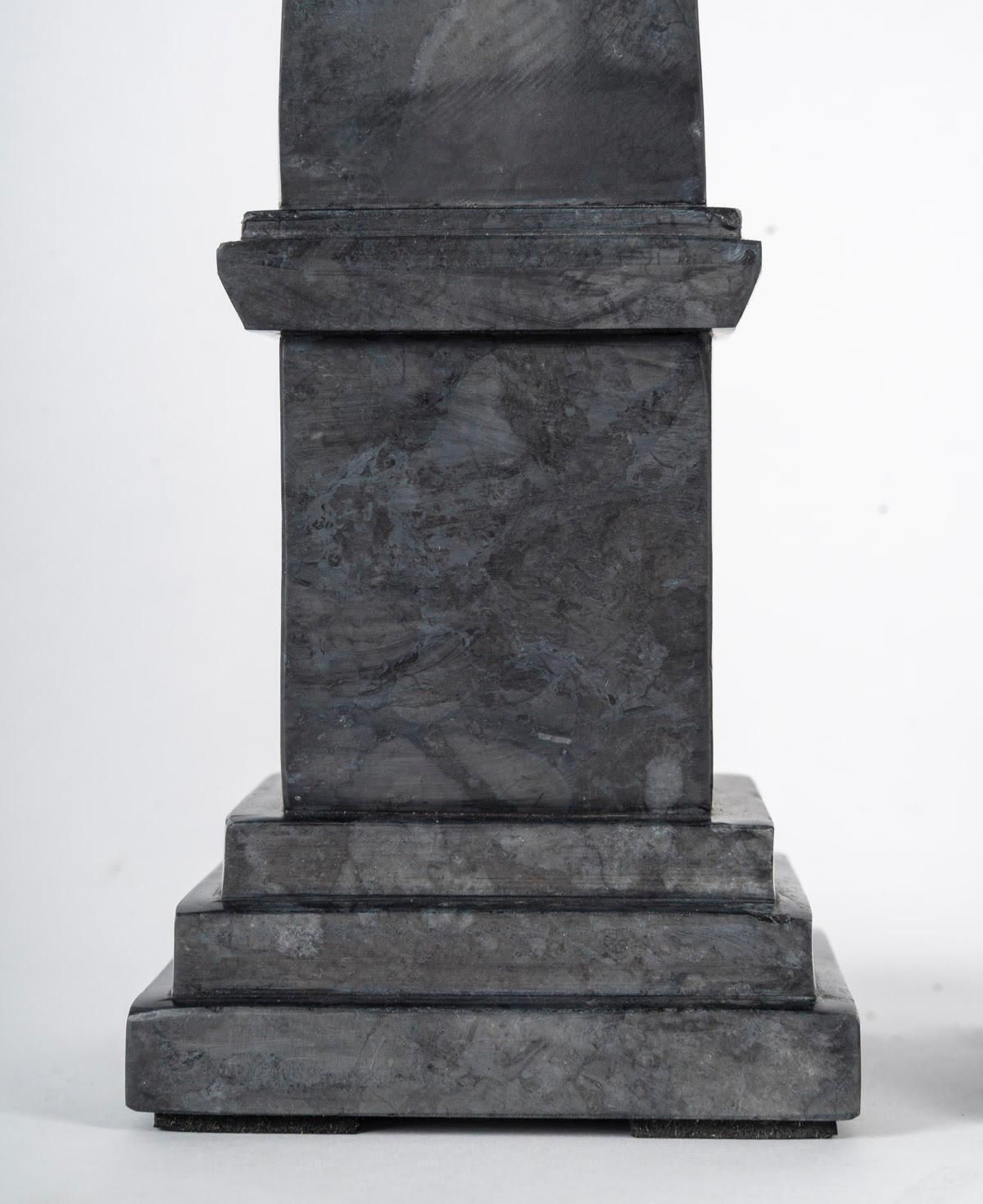 Pair Of Marble Obelisks, 20th Century, Napoleon III Style. photo for sale