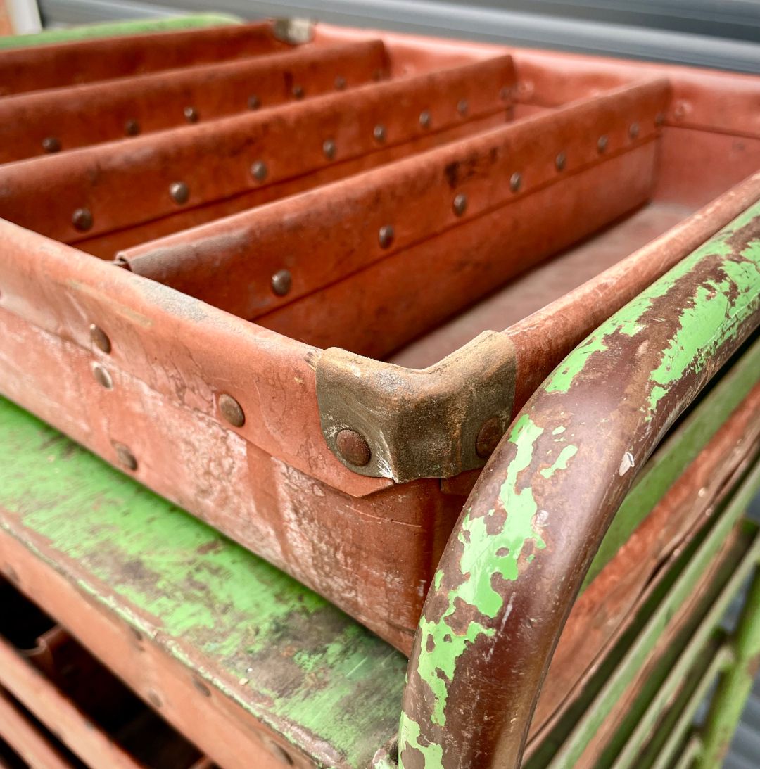 Vintage Industrial Factory Storage Trolley photo furniture