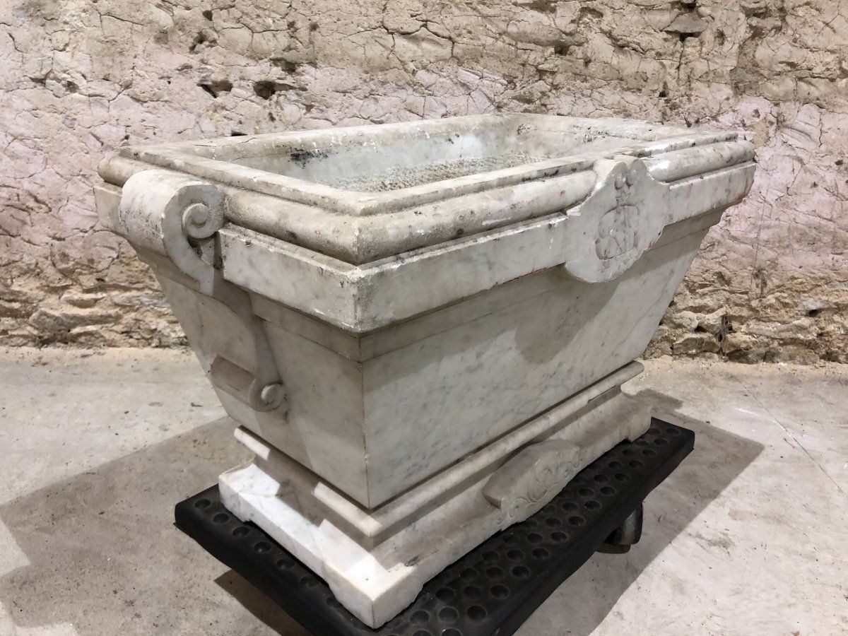 18th Century Planter. Century In Molded Marble, Carved photo for sale