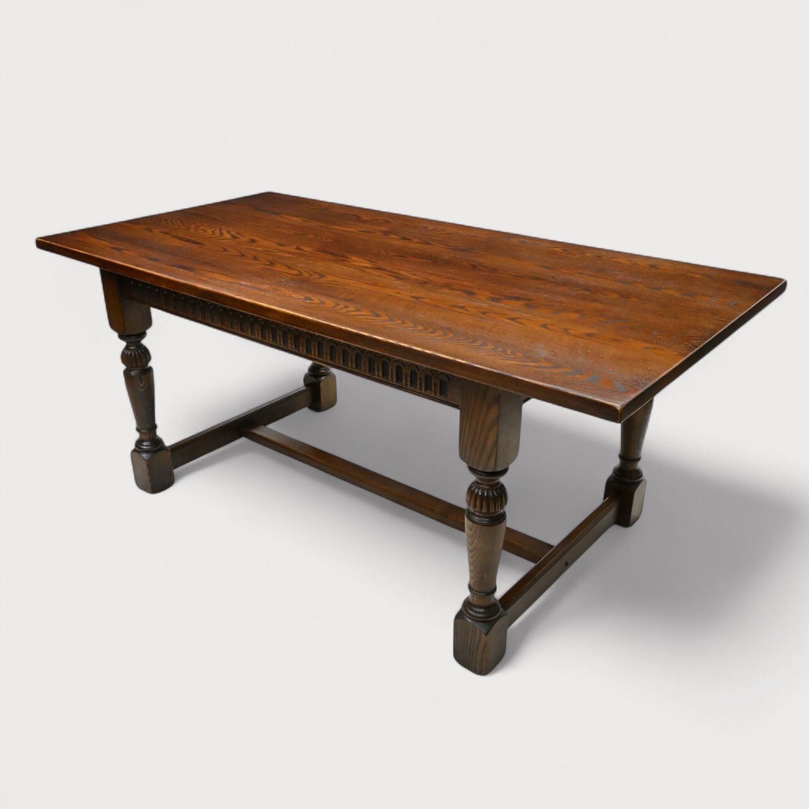 photo for sale Old Charm Exeter Solid Oak Dining Table Tudor Brown Vgc Seats 8 Free Uk Delivery