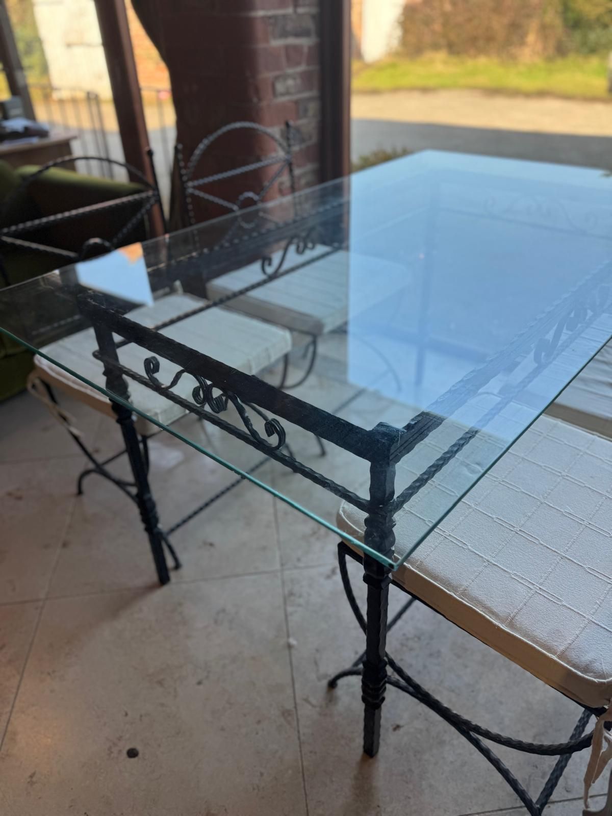 Barker And Stone House Glass And Iron Table And Chairs photo vinterior