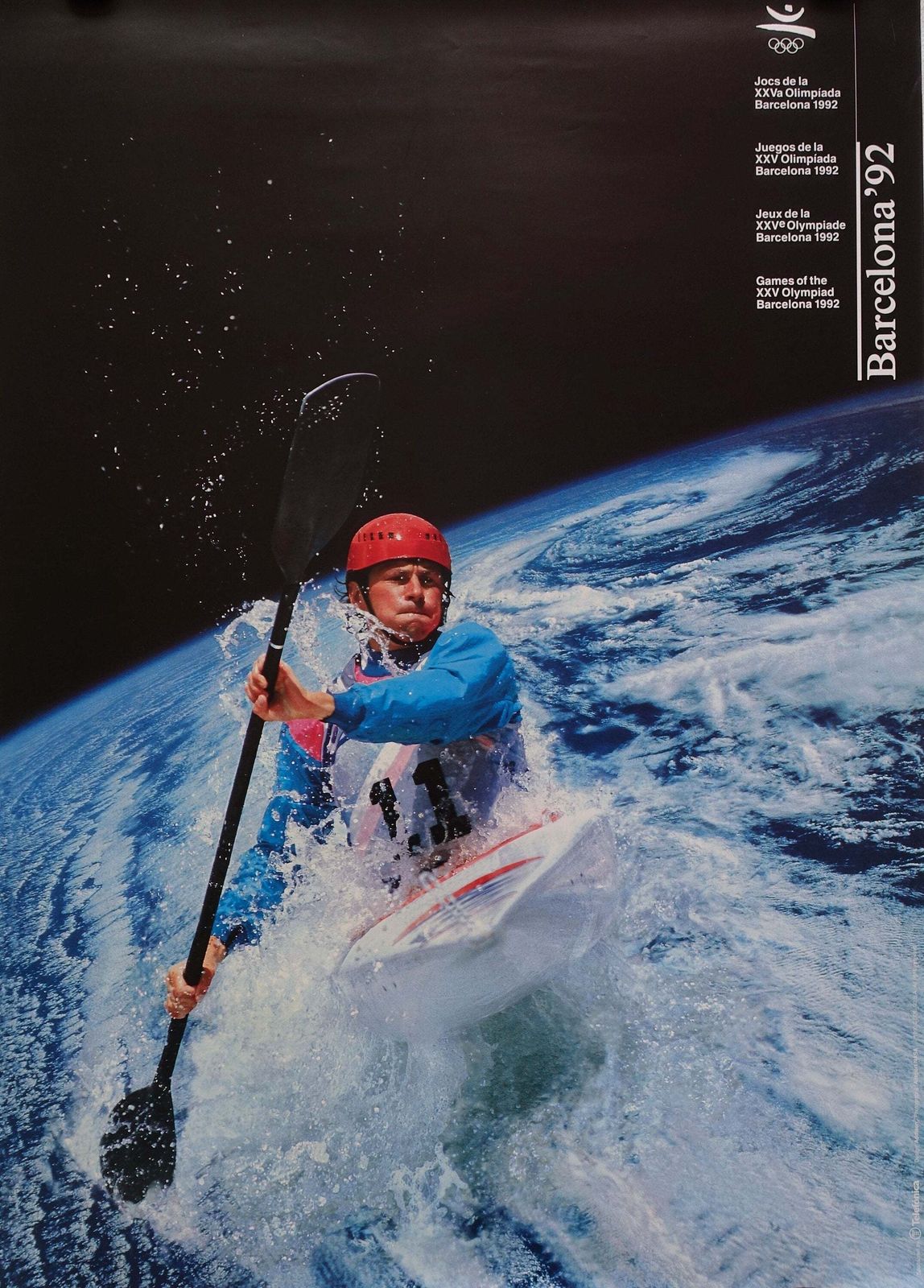 1992 Summer Olympic Games Canoe Slalom   Original Vintage Poster