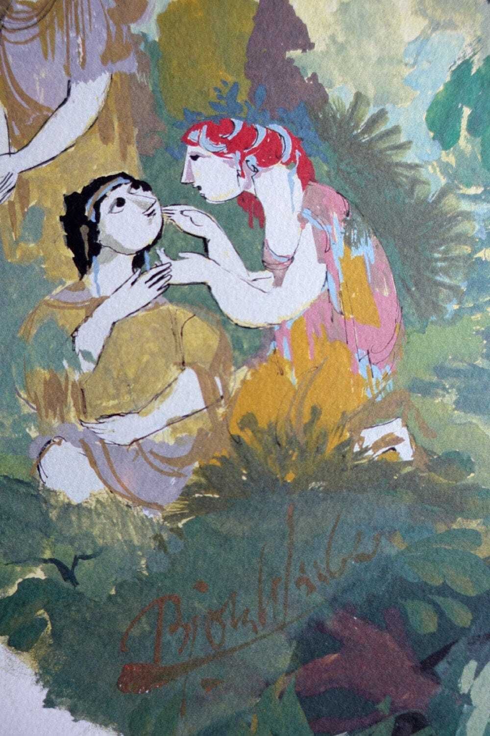 1970s Wiinblad God Of Faunus   Original Vintage Poster photo Art