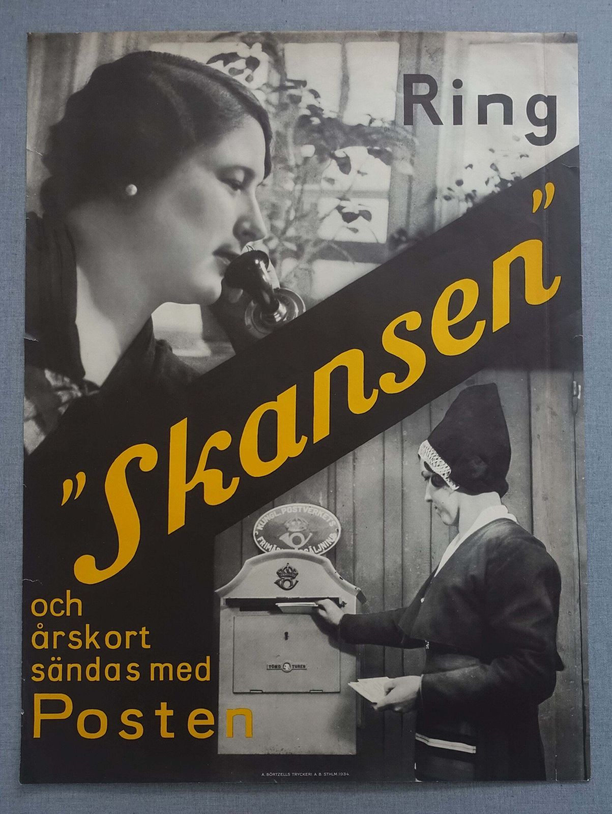 1934 Skansen, Stockholm Advertisement   Original Vintage Poster photo furniture