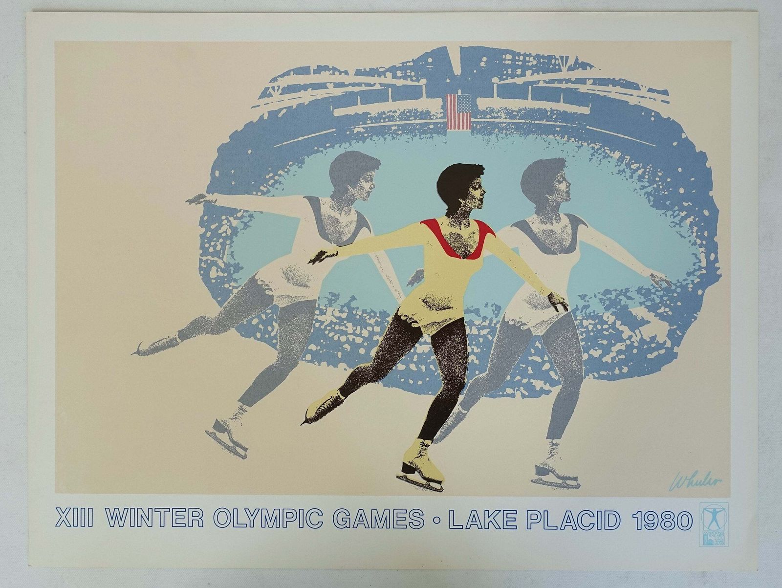 1980 Olympic Winter Games Lake Placid (Figure Skating)   Original Vintage Poster photo furniture