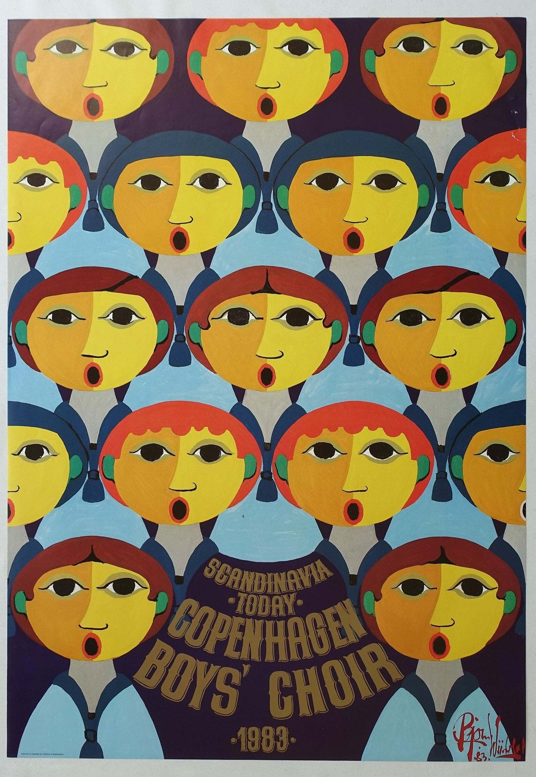 1983 Wiinblad Copenhagen Boys' Choir – Vintage Poster photo furniture