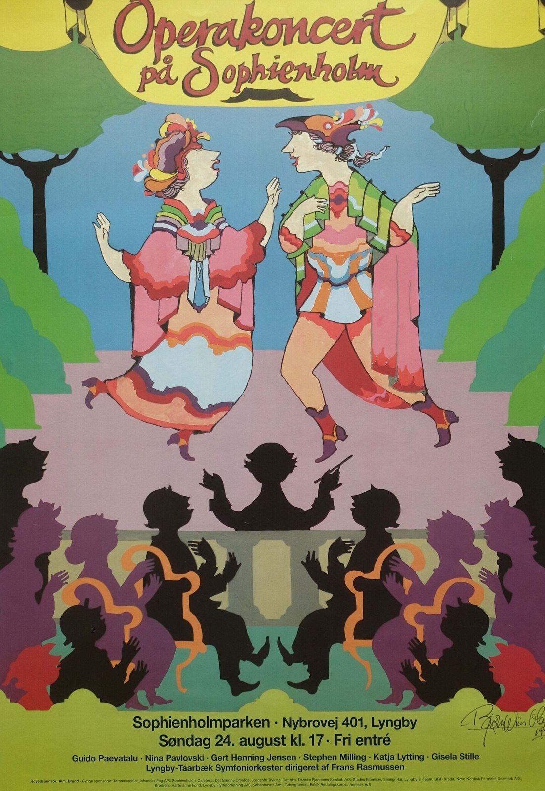1997 Wiinblad Opera Concert Sophienholm Poster   Original Vintage Poster
