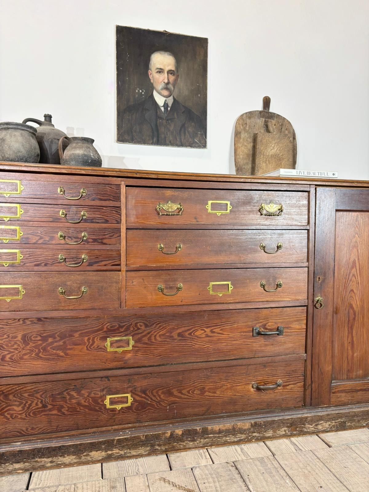 Large Early 1900s Architects Plan Chest Cabinet Kitchen Island photo buy