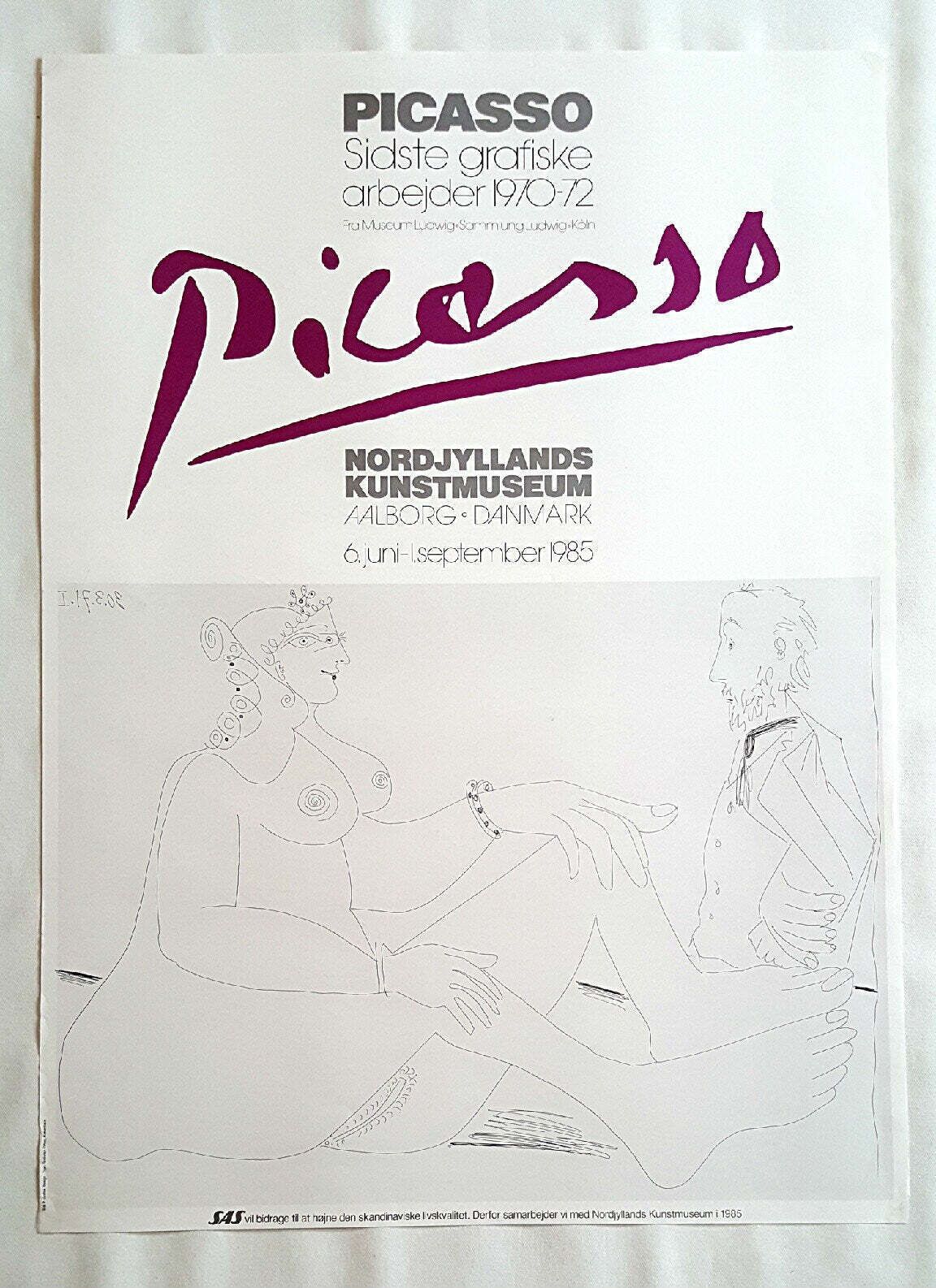 1985 Picasso Exhibition His Last Works   Original Vintage Poster photo furniture