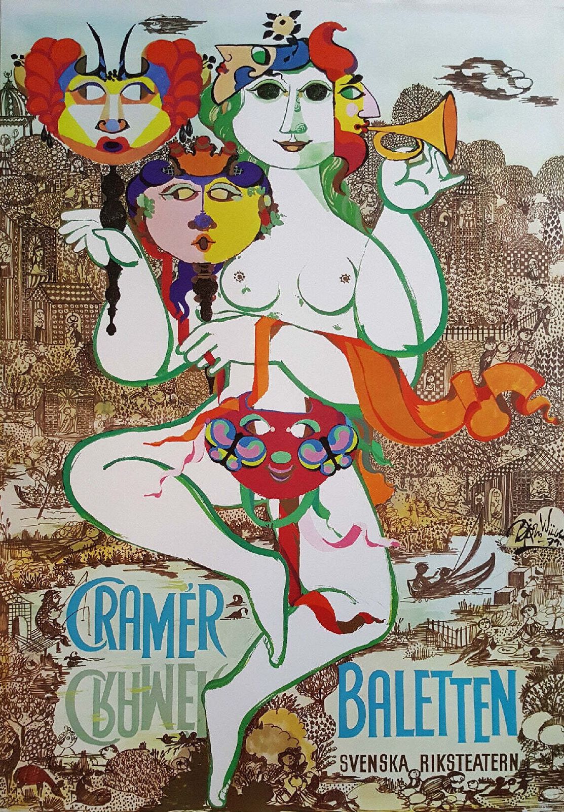 1979 Wiinblad Cramér Baletten   Original Vintage Poster