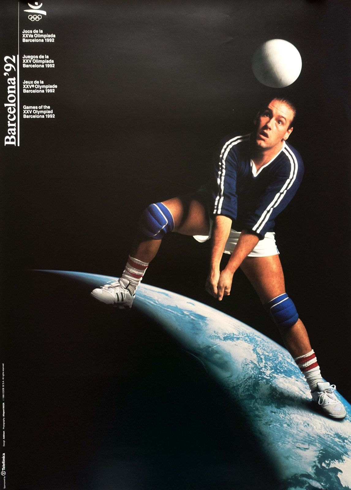 1992 Summer Olympic Games Barcelona Volleyball   Original Vintage Poster