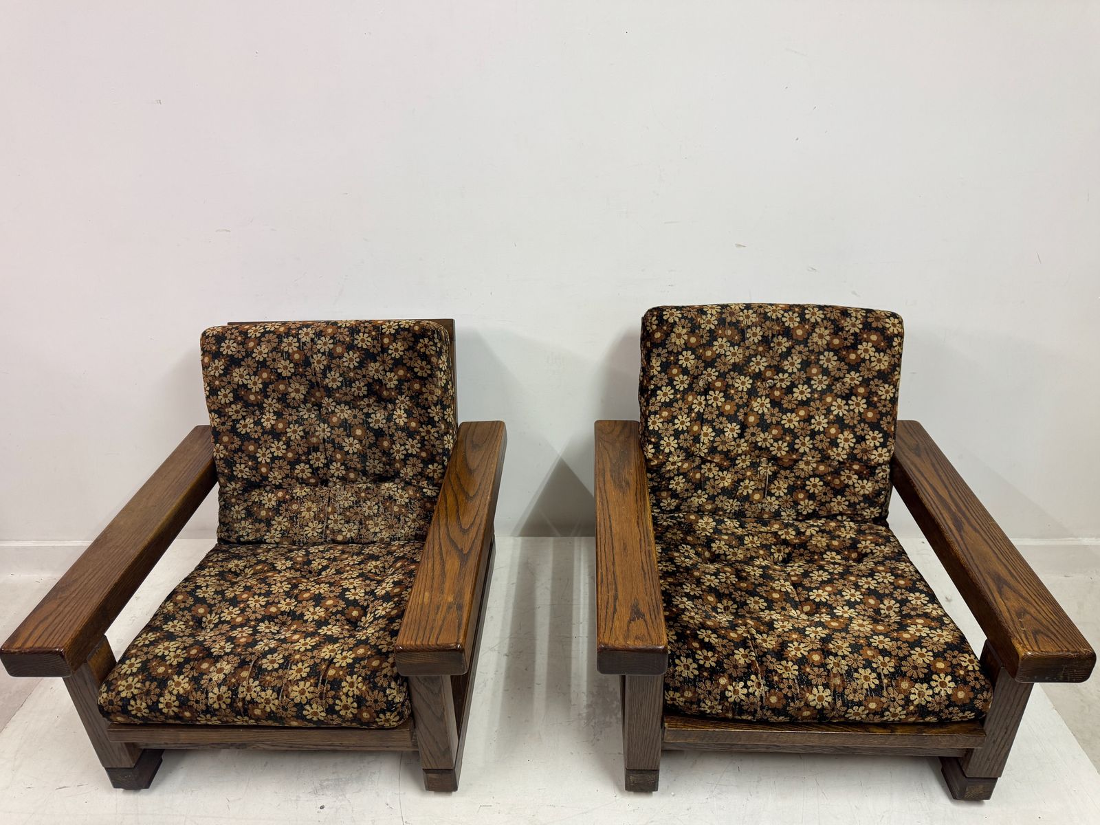 Pair Of 1960s Belgian Armchairs With Slatted Back photo for sale
