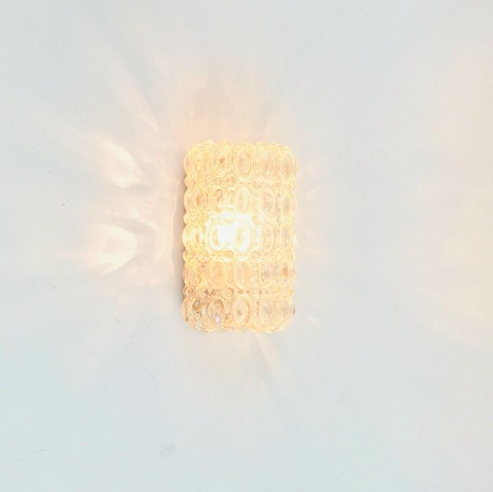 Mid Century Amber Bubble Glass Wall Light By Helena Tynell For Limburg, Germany, 1970s photo Lighting