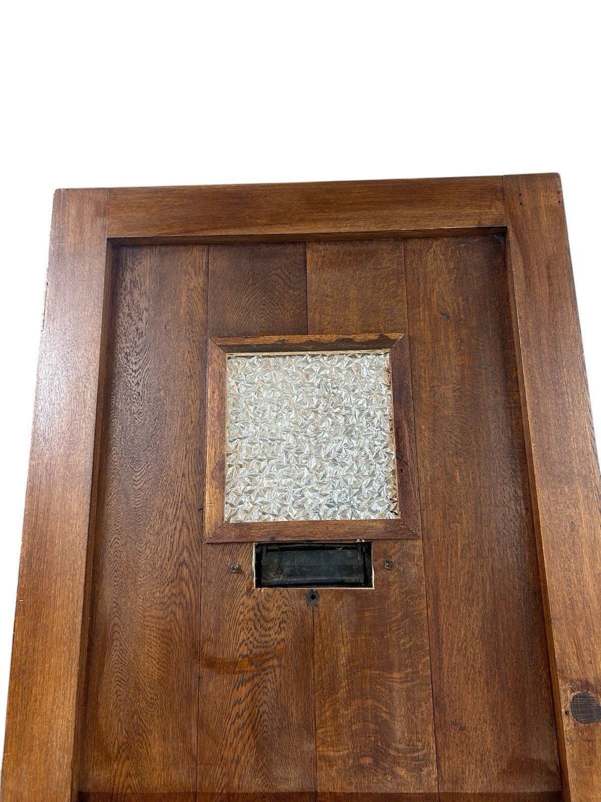 Antique Solid Oak Front Door Old Period Reclaimed Glazed Refurb Cast Iron Glass photo vintage