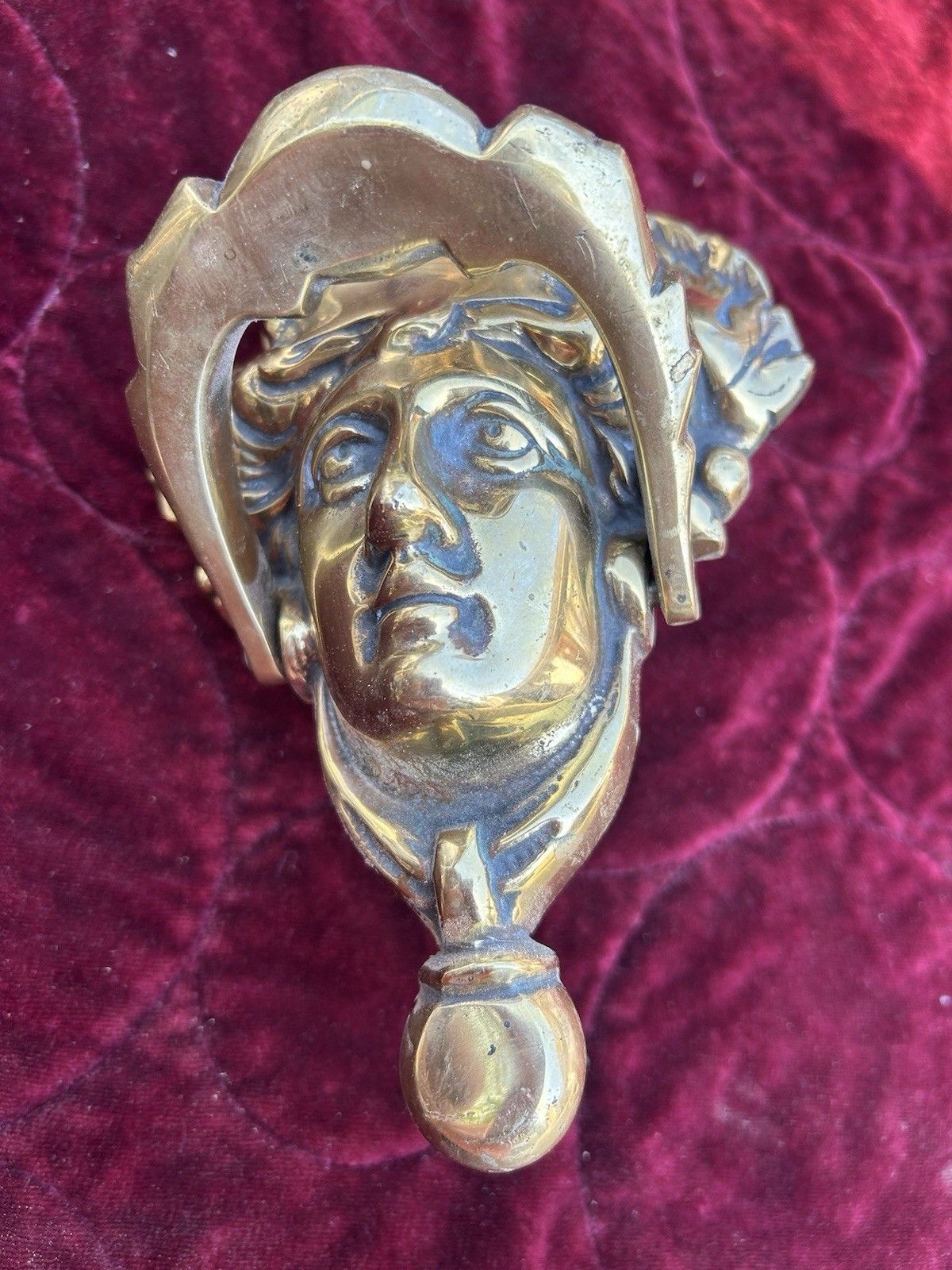 Large Solid Brass Front Door Knocker Reclaimed Period Antique Metal Bolts photo Home Fixtures