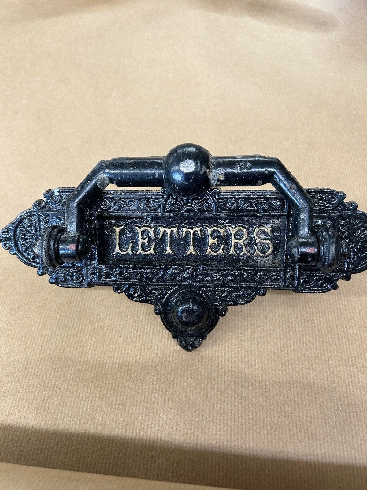 Antique Door Knocker Letterbox Kenrick Cast Iron Reclaimed Period Antique Refurb photo vinterior