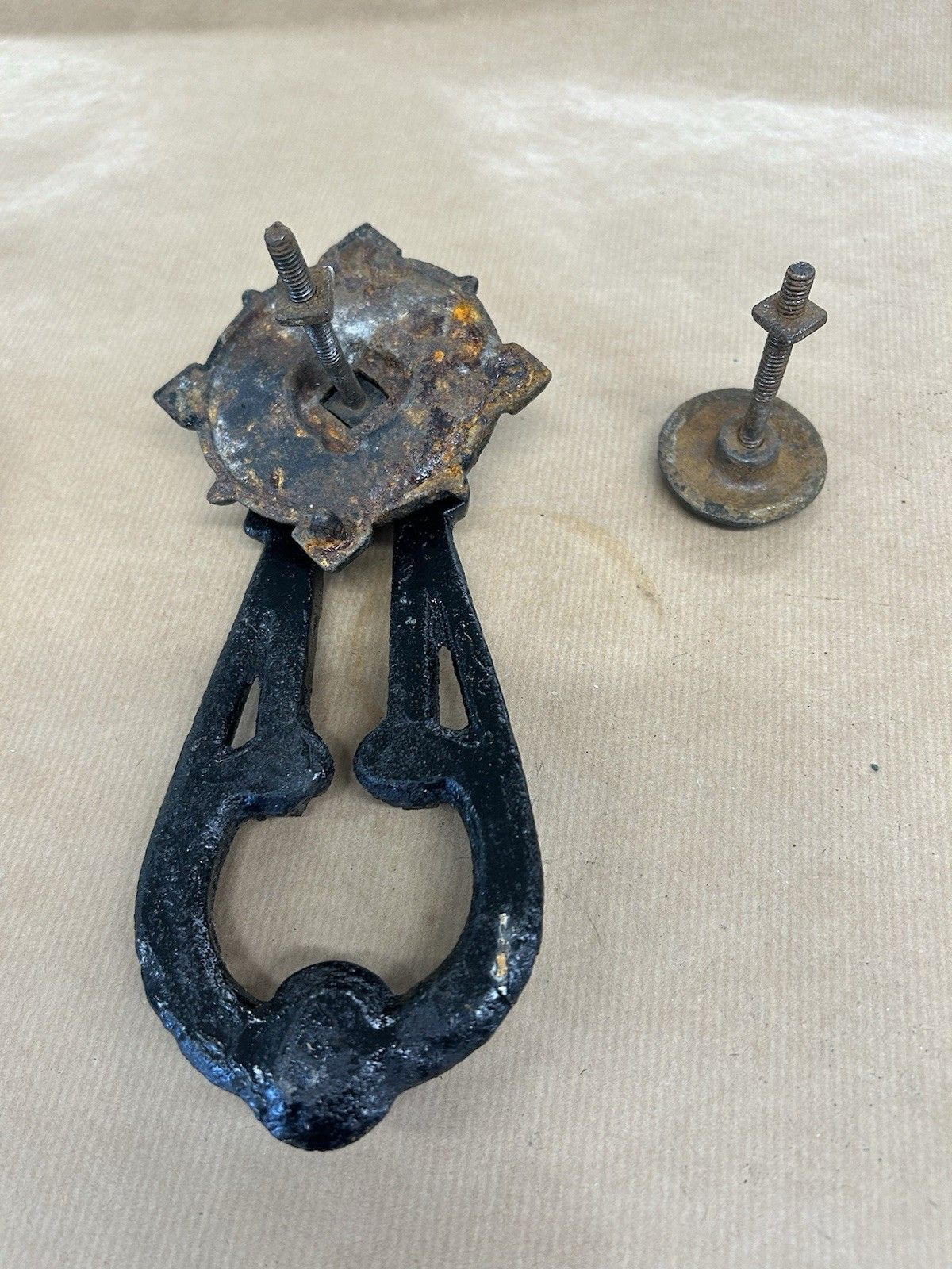 photo furniture Antique Medieval Door Knocker  Cast Iron Reclaimed Period Antique Tudor Gothic