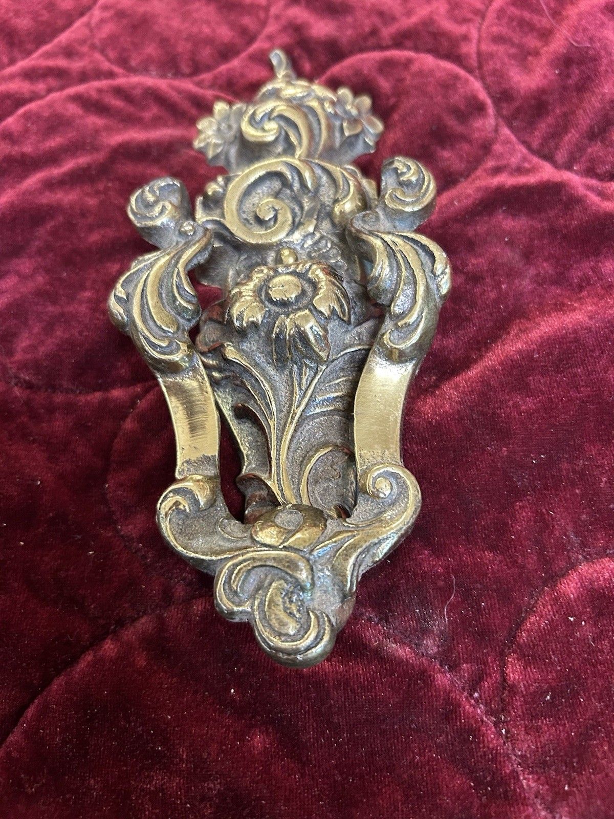 Solid Brass Front Door Knocker Reclaimed Period Antique Metal Bolts Patinated photo buy