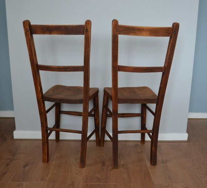 Pair Antique Elm And Beech Child's Chair's photo vintage