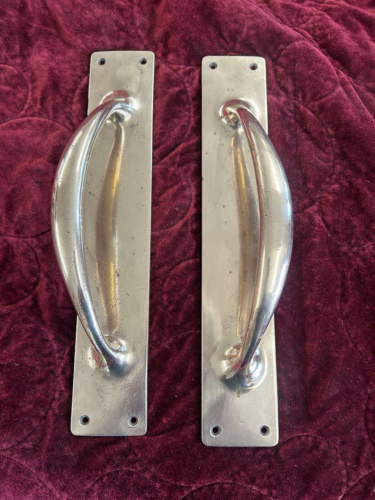 Large Bronze Door Handles Period Reclaimed Antique Metal Vic Edw Metal Pair Set photo furniture
