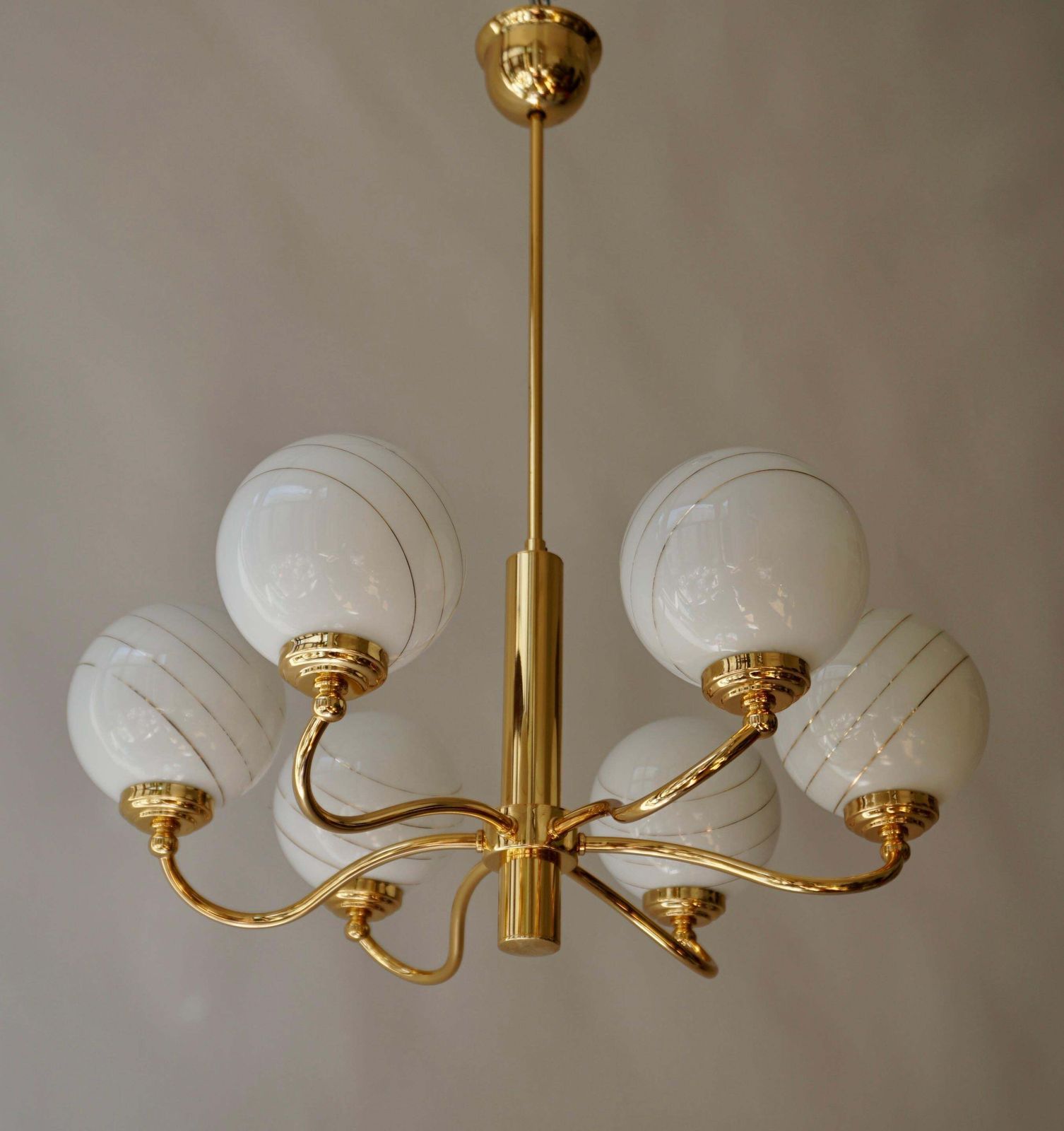 Murano Glass And Brass Chandelier, 1970s, Italy photo furniture