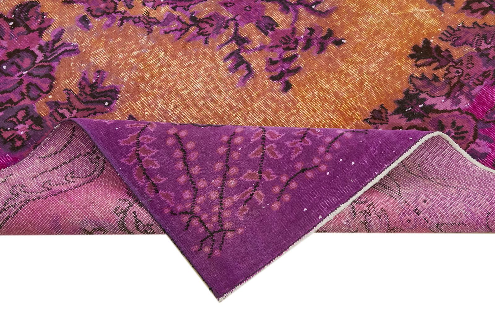 Handmade Purple Overdyed Rug 186 Cm X 296 Cm photo vinterior