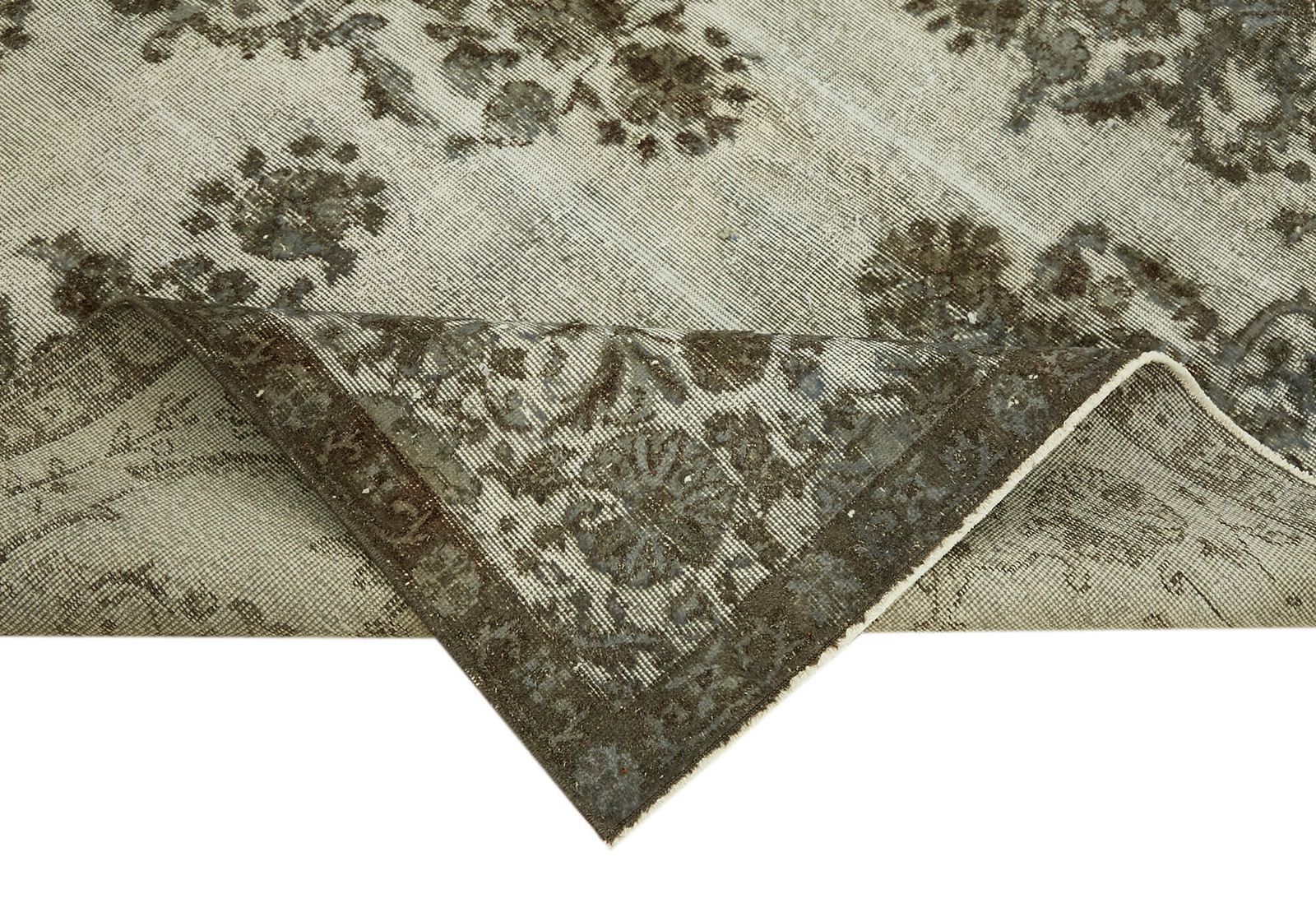 Handmade Vintage Grey Overdyed Rug 206 Cm X 297 Cm photo vinterior