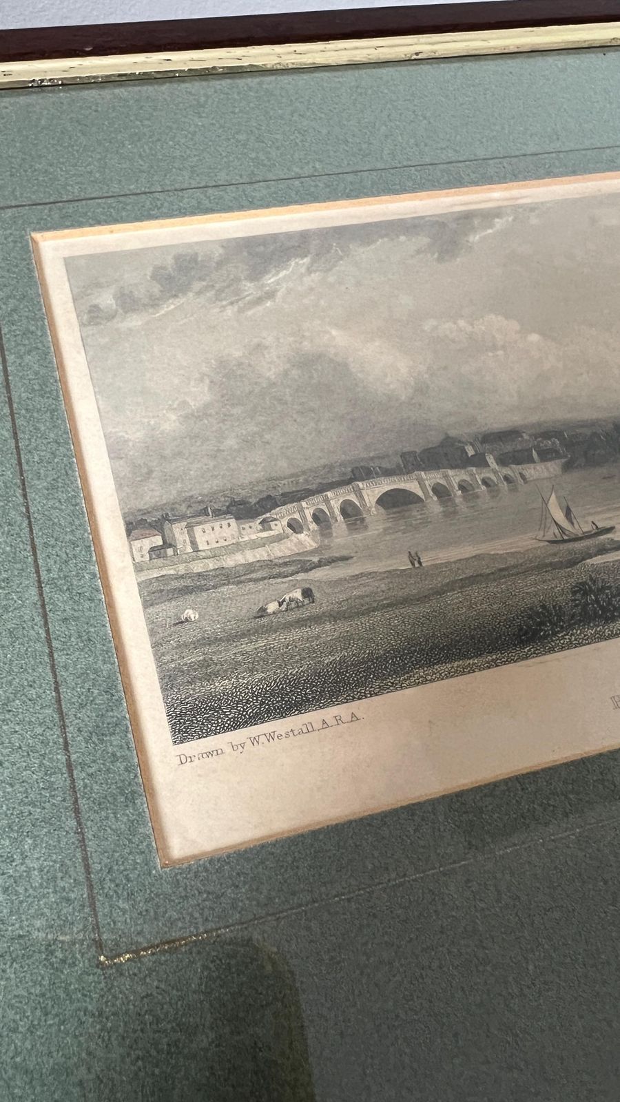 Antique 1830 Picture Of Rochester By William Westall, Engraved By Edward Finden photo furniture
