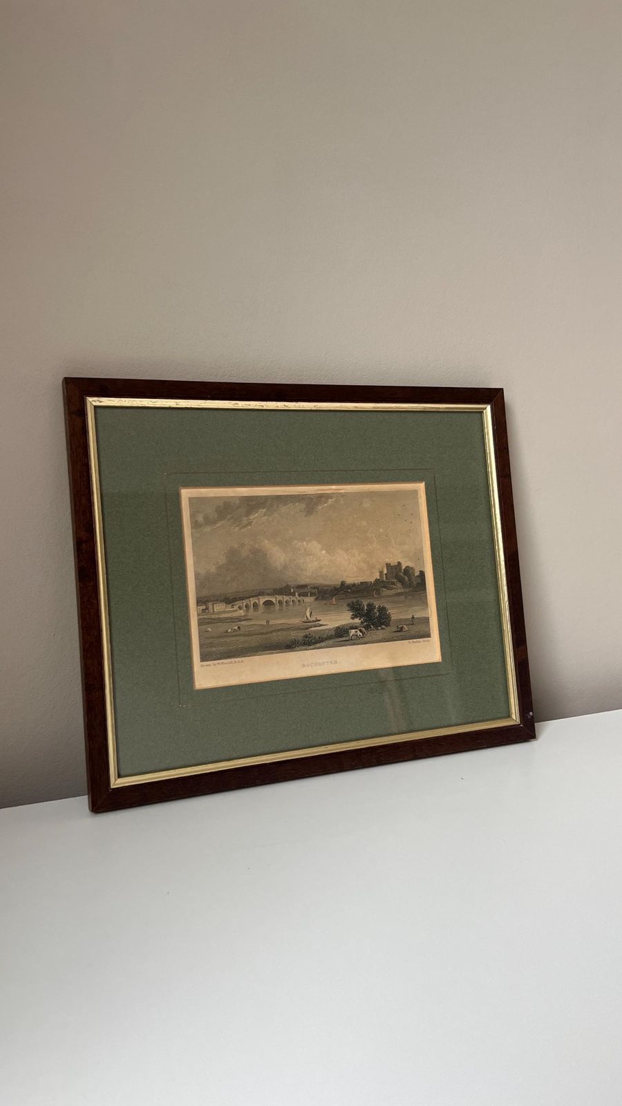 Antique 1830 Picture Of Rochester By William Westall, Engraved By Edward Finden photo vintage