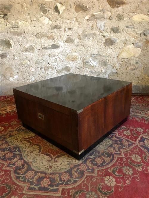 Vintage Campaign Style Coffe Table. 0235 photo vinterior