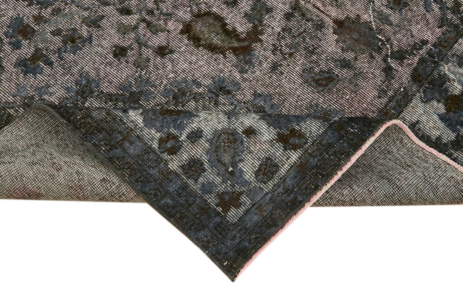 Handmade Vintage Grey Overdyed Rug 176 Cm X 298 Cm photo vinterior