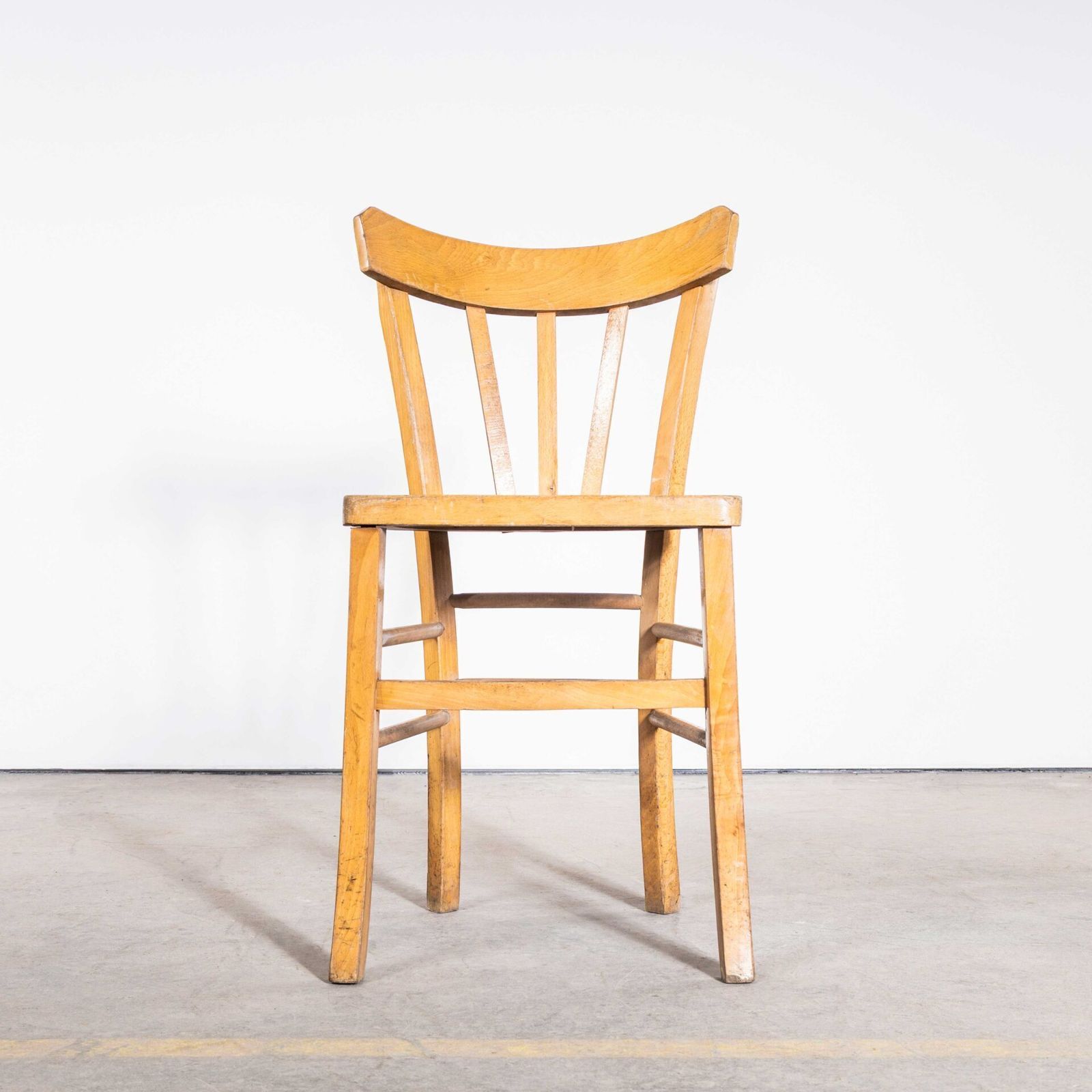1950’s Luterma Blonde Farmhouse Dining Chairs With Grill Backs – Set Of Twelve photo buy