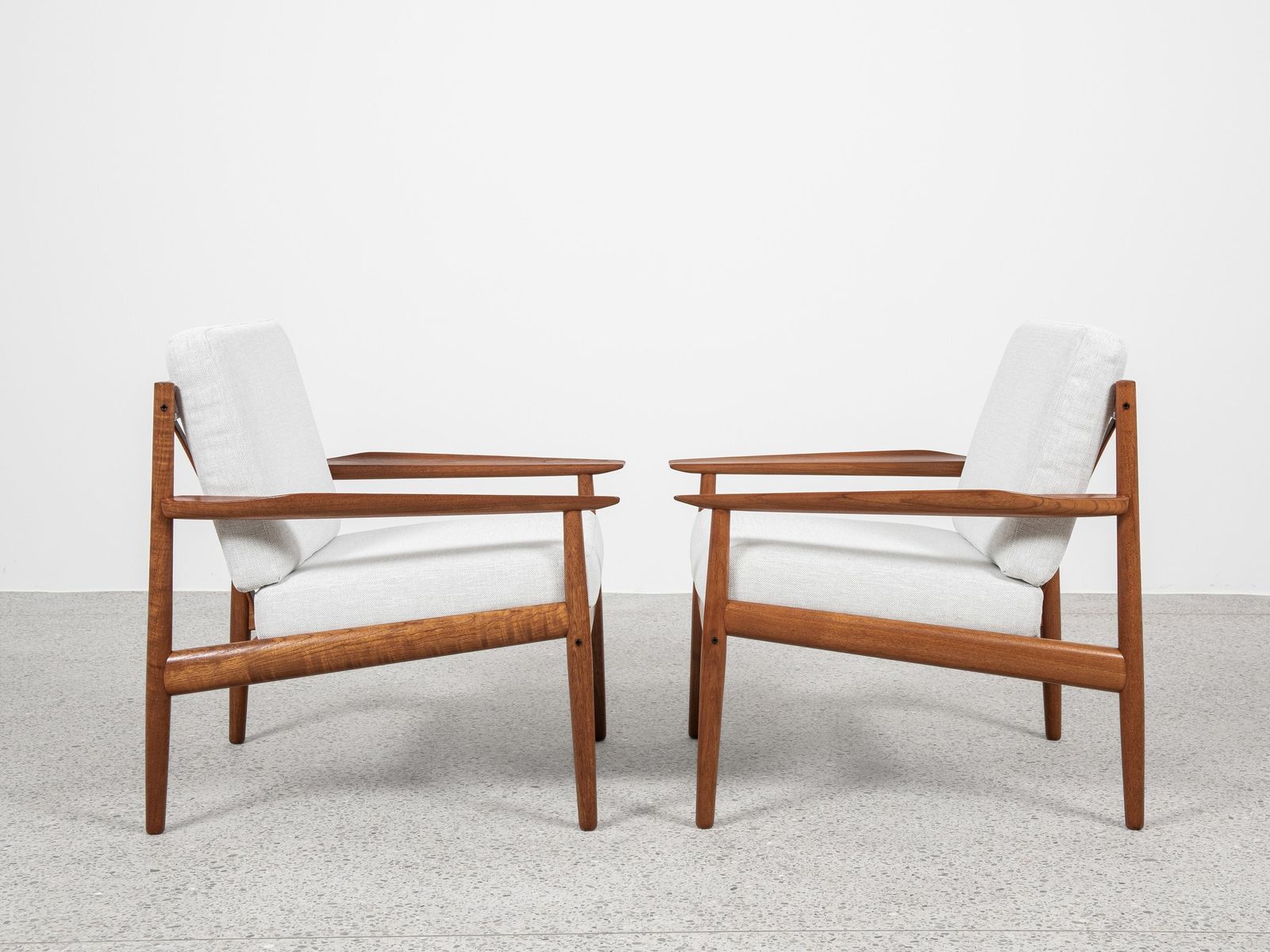 Midcentury Danish Pair Of Easy Chairs By Arne Vodder For Glostrup 1960s photo for sale