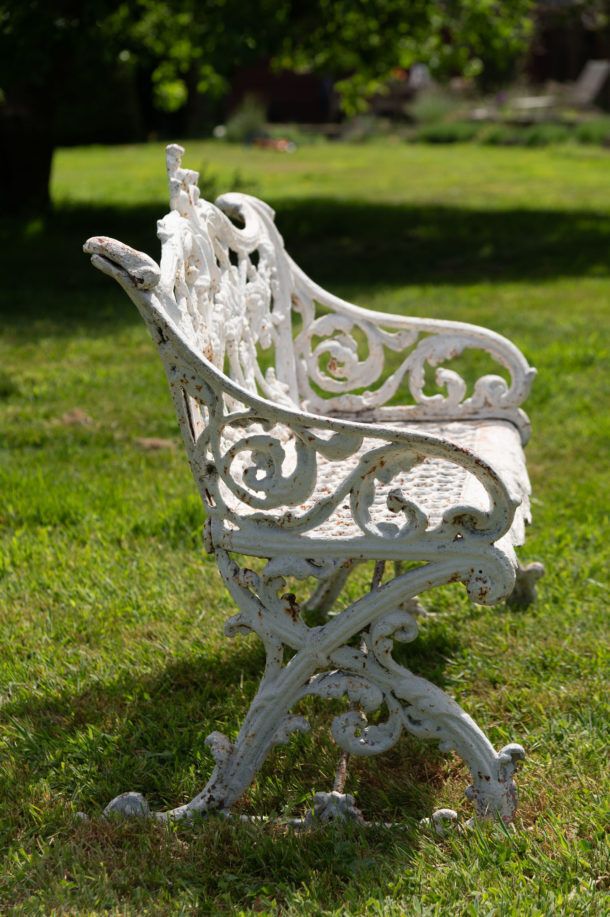 Antique Cast Iron English Garden Bench photo vinterior