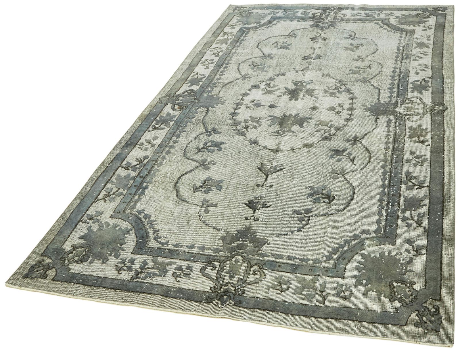 Handmade Blue Vintage Overdyed Rug 181 Cm X 290 Cm photo for sale
